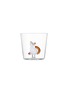 Main View - Click To Enlarge - ICHENDORF MILANO - Tabby Cat Glass White Cat With Amber Tail Tumbler