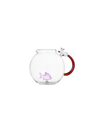 Main View - Click To Enlarge - ICHENDORF MILANO - Tabby Cat Glass Pink Fish and White Cat With Amber Tail Jug