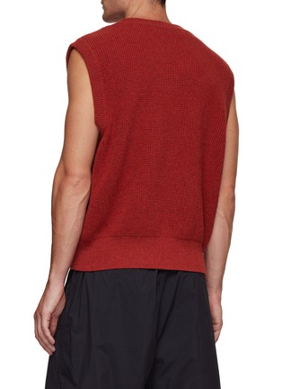 Back View - Click To Enlarge - MAISON KITSUNÉ - Oversized Logo Motif Wool Knit Vest