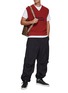 Figure View - Click To Enlarge - MAISON KITSUNÉ - Oversized Logo Motif Wool Knit Vest