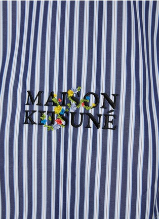  - MAISON KITSUNÉ - Flower Logo Embroidered Striped Shirt