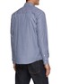 Back View - Click To Enlarge - MAISON KITSUNÉ - Flower Logo Embroidered Striped Shirt