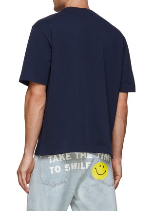 Back View - Click To Enlarge - MAISON KITSUNÉ - Flower Embroidered Printed T-Shirt