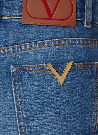 Valentino Garavani logo-plaque cotton wide-leg jeans - Blue