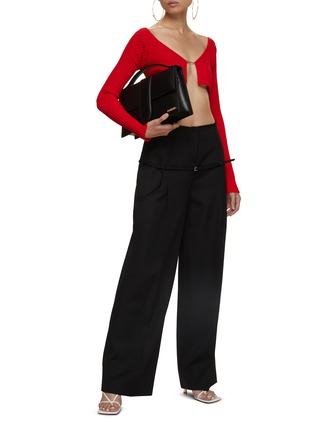 Figure View - Click To Enlarge - JACQUEMUS - Raw Edge Belted Low Waist Pants
