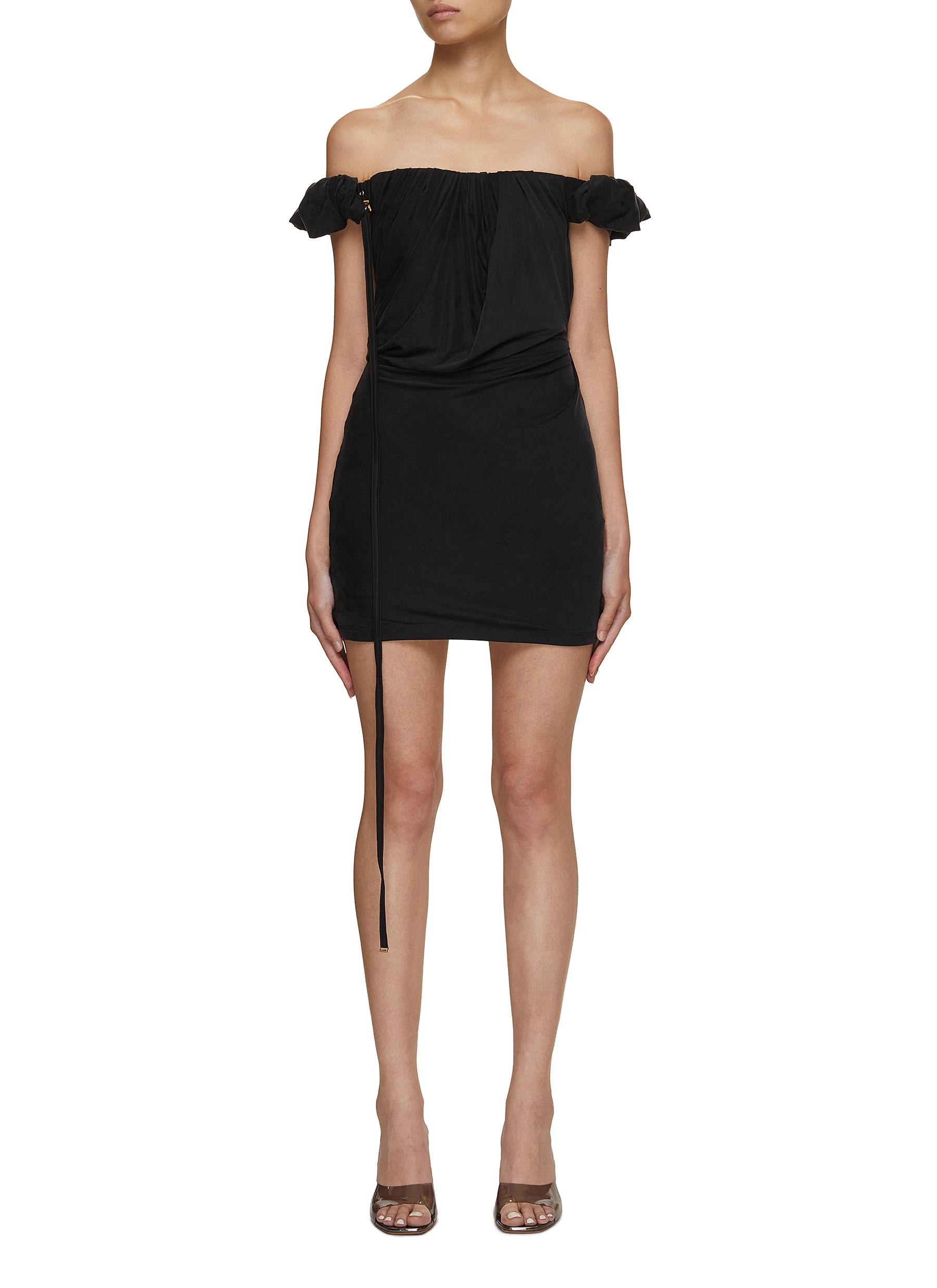 Off shoulder puff sleeve mini 2025 dress