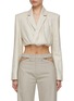 Main View - Click To Enlarge - JACQUEMUS - Sharp Cut Notched Lapel Cropped Blazer