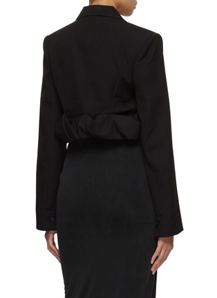 Back View - Click To Enlarge - JACQUEMUS - Rolled Hem Strap Closure Cropped Blazer