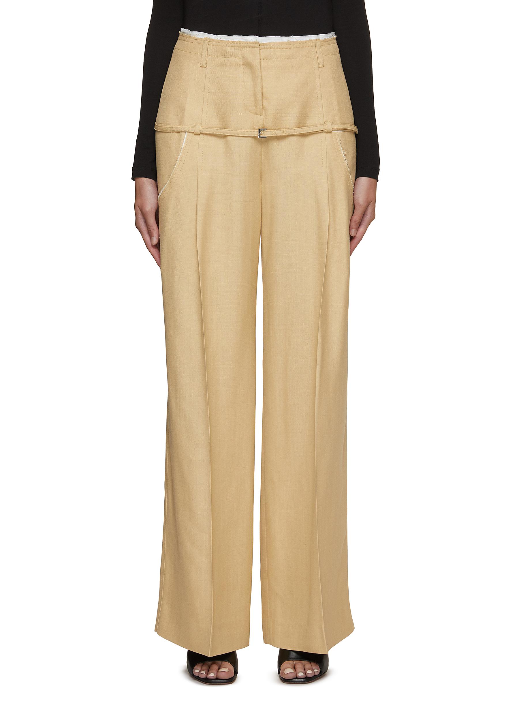 JACQUEMUS | Raw Edge Belted Low Waist Tailored Pants | Women