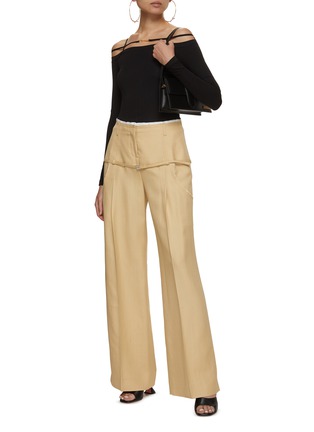 Figure View - Click To Enlarge - JACQUEMUS - Raw Edge Belted Low Waist Tailored Pants