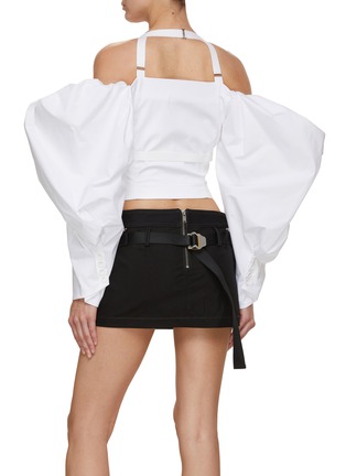 Back View - Click To Enlarge - JACQUEMUS - Super Puff Sleeve Off Shoulder Corset Top