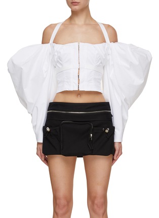 Main View - Click To Enlarge - JACQUEMUS - Super Puff Sleeve Off Shoulder Corset Top