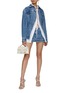 Figure View - Click To Enlarge - JACQUEMUS - Curved Hem Ruffle Back Denim Jacket