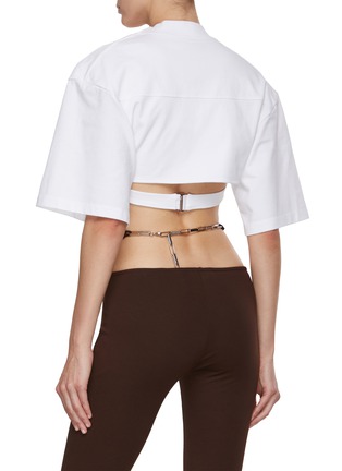 Back View - Click To Enlarge - JACQUEMUS - Twisted Cotton Cropped Top