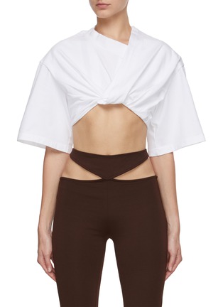 Main View - Click To Enlarge - JACQUEMUS - Twisted Cotton Cropped Top