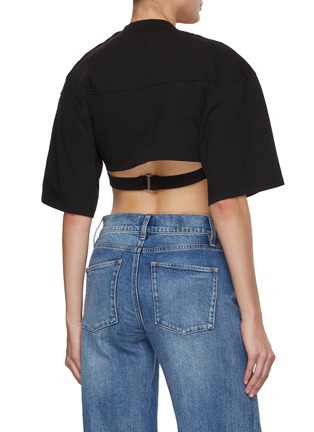 Back View - Click To Enlarge - JACQUEMUS - Twisted Cotton Cropped Top