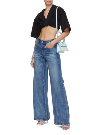 Figure View - Click To Enlarge - JACQUEMUS - Twisted Cotton Cropped Top