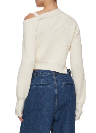 Back View - Click To Enlarge - JACQUEMUS - One Shoulder Belted Shoulder Sweater