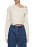 Main View - Click To Enlarge - JACQUEMUS - One Shoulder Belted Shoulder Sweater