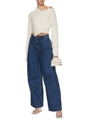 Figure View - Click To Enlarge - JACQUEMUS - One Shoulder Belted Shoulder Sweater