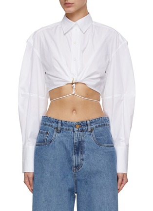 Main View - Click To Enlarge - JACQUEMUS - La Chemise Plidao Cropped Shirt