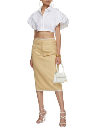 Figure View - Click To Enlarge - JACQUEMUS - Puff Sleeve Cropped Shirt