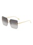 Main View - Click To Enlarge - FENDI - FENDI FIRST Rimless Metal Sunglasses