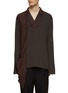 Main View - Click To Enlarge - ZIGGY CHEN - Oversized Asymmetric Long Sleeve Polo Shirt