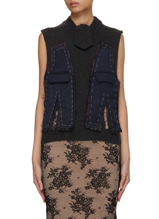 Main View - Click To Enlarge - MAISON MARGIELA - Appliqué Knit Vest
