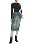 Figure View - Click To Enlarge - MAISON MARGIELA - Pleated Washed Denim Midi Skirt