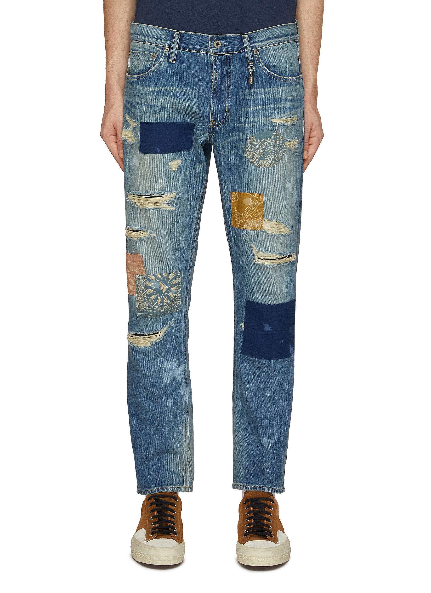 Patched Slim fit Jeans