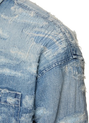  - FDMTL - Distressed Cropped Sleeve Denim Shirt