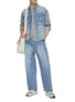 Figure View - Click To Enlarge - FDMTL - Distressed Cropped Sleeve Denim Shirt
