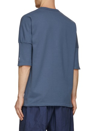 Back View - Click To Enlarge - FDMTL - Sashiko Patchwork Half Sleeve Crewneck T-Shirt