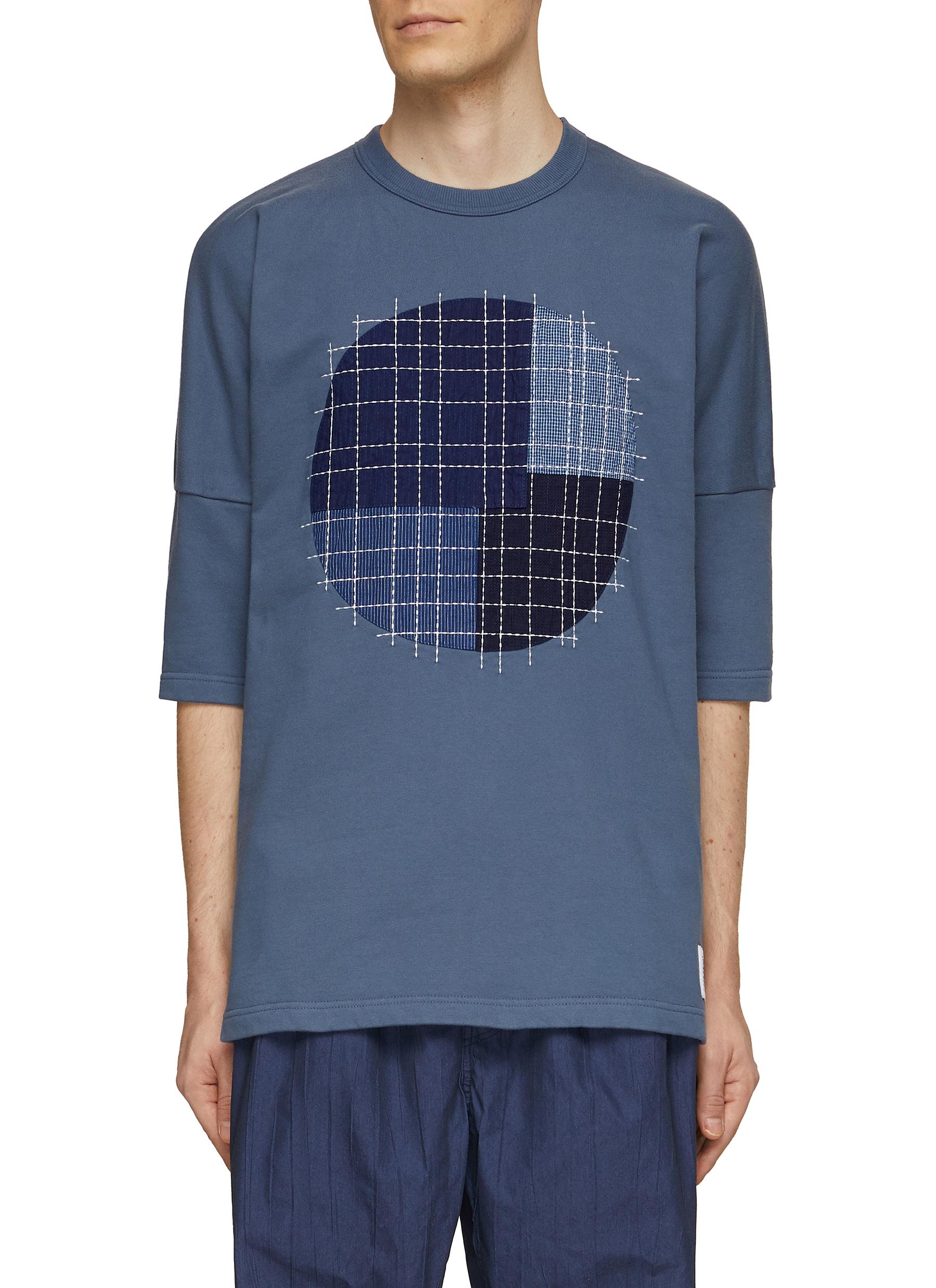 Sashiko Patchwork Half Sleeve Crewneck T-Shirt