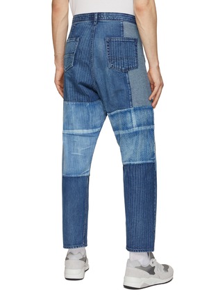 Back View - Click To Enlarge - FDMTL - Tapered Straight Leg Patchwork 3YR Wash Jeans