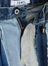  - FDMTL - Raw Edge Striped Patchwork Straight Leg Jeans