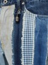  - FDMTL - Raw Edge Striped Patchwork Straight Leg Jeans