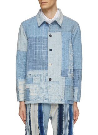 Main View - Click To Enlarge - FDMTL - Patchwork Coverall 10YR Wash Denim Jacket