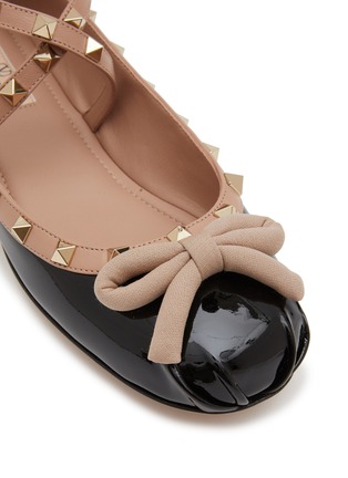Detail View - Click To Enlarge - VALENTINO GARAVANI - Rockstud Patent Leather Ballerina Flats