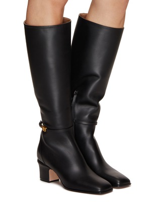 Figure View - Click To Enlarge - VALENTINO GARAVANI - 60 VLogo Ankle Strap Tall Boots