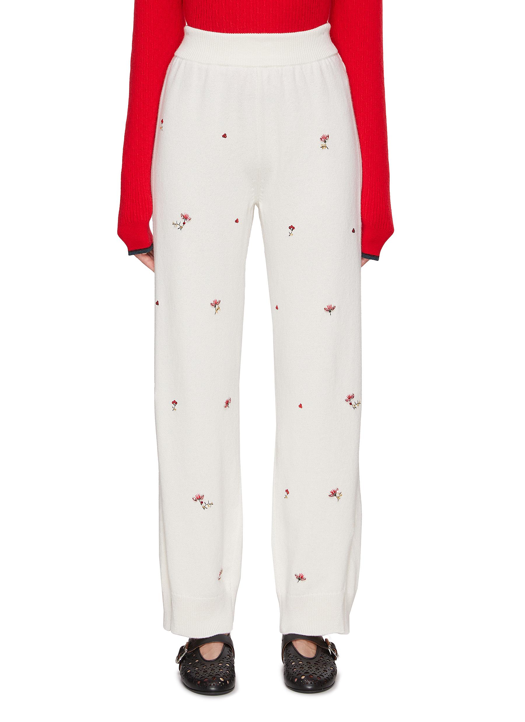 BARRIE CASHMERE EMBROIDERED PANTS