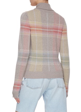Back View - Click To Enlarge - BARRIE - Cashmere Wool Blend Tartan Jumper