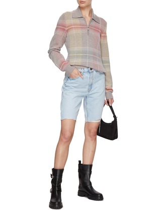Figure View - Click To Enlarge - BARRIE - Cashmere Wool Blend Tartan Jumper