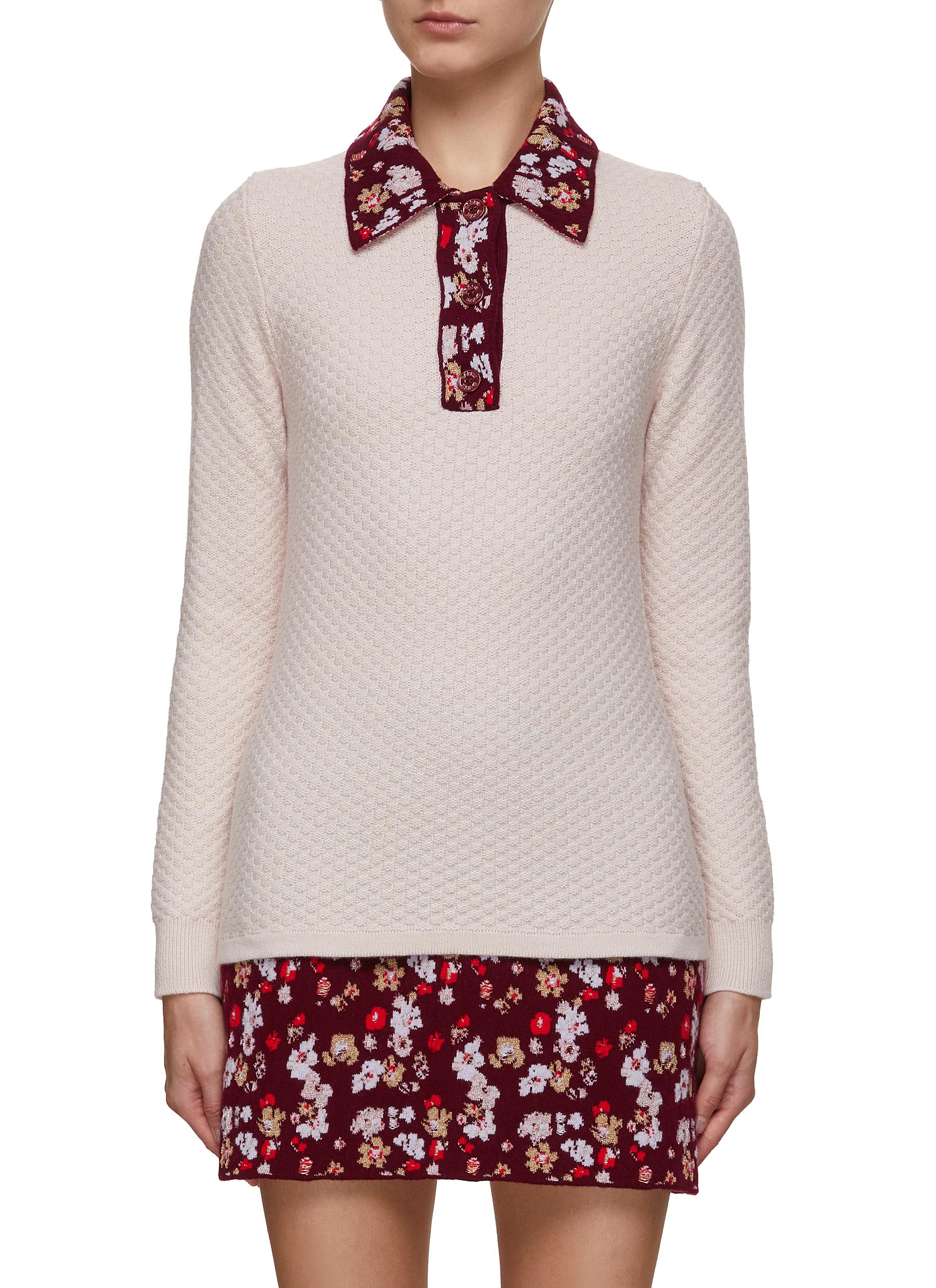 Floral Collar Sweater