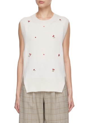 Main View - Click To Enlarge - BARRIE - Cashmere Embroidered Vest