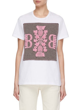Main View - Click To Enlarge - BARRIE - Cashmere Emblem Cotton T-Shirt