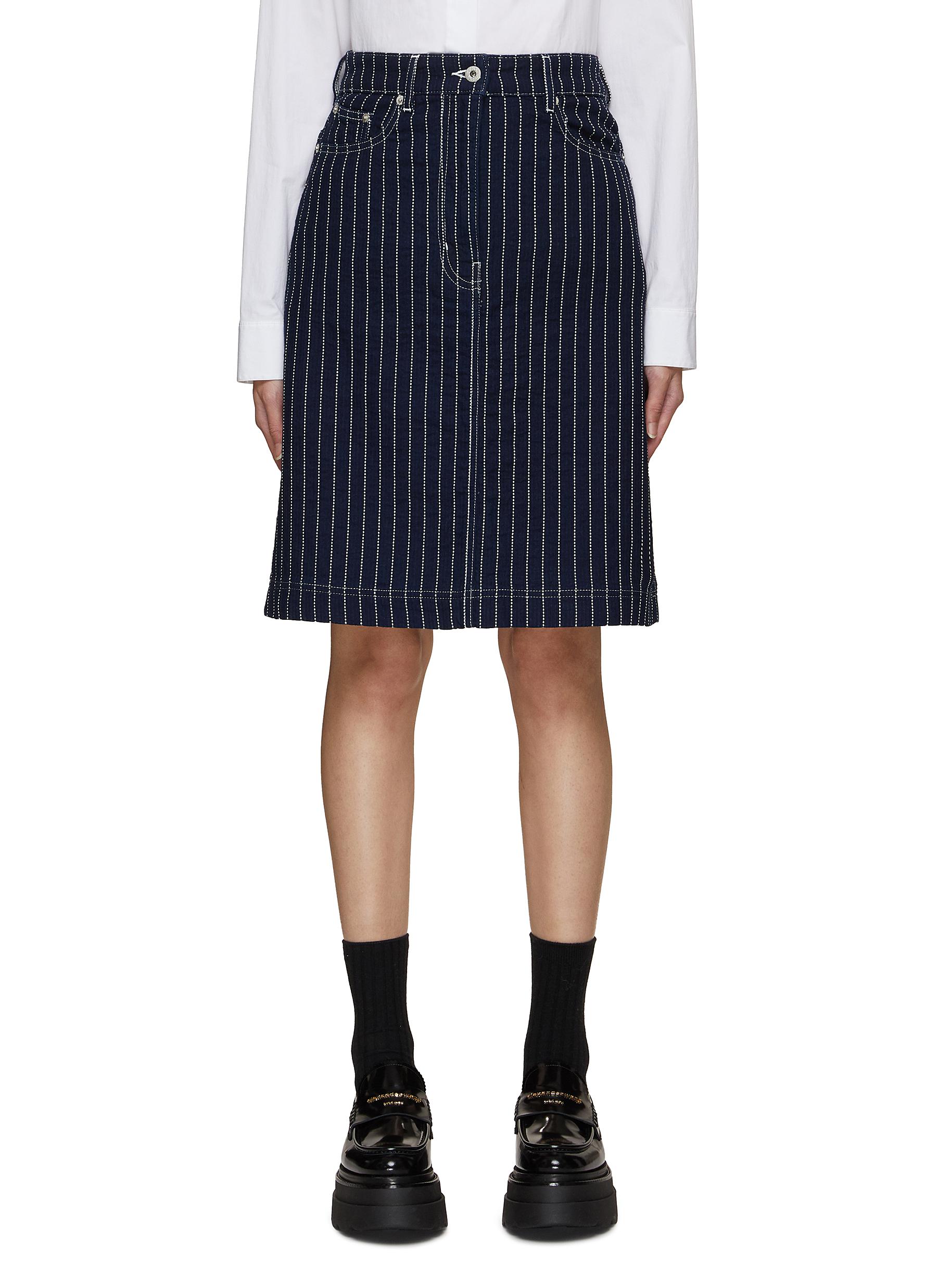 Pinstripe 2025 denim skirt