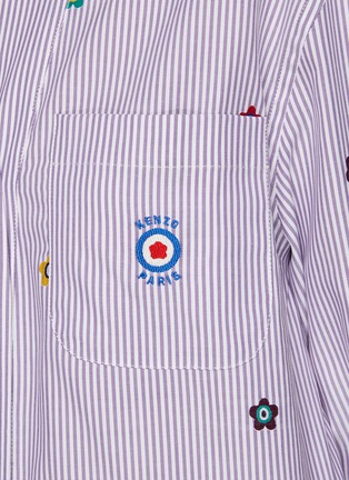  - KENZO - Allover Target Logo Embroidery Collarless Shirt