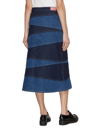 Back View - Click To Enlarge - KENZO - Patchwork Denim Midi Skirt
